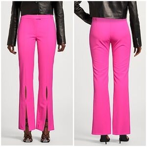 NWT Versace Jeans Couture Tailored Flare Pink Slit Leg Trouser Pants Sz 6